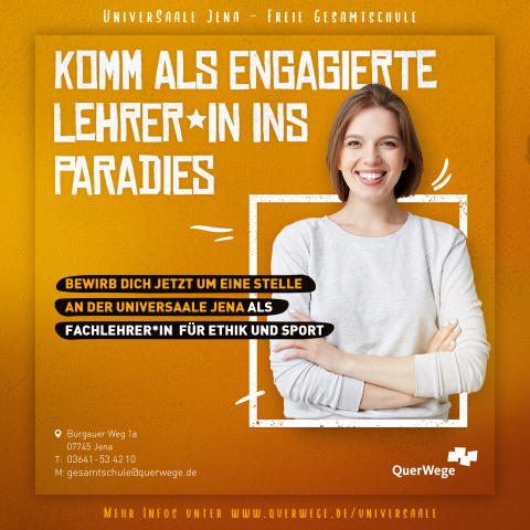 Stellenanzeige UnvierSaale Fachlehrer*in Sport Ethik 2025