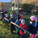 Gartenprojekt 2.1. Holzabladen in der Kita